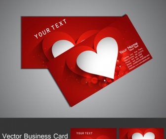 Fantástico Conjunto De Cartão Vermelho De Dia Dos Namorados Coração Colorido
