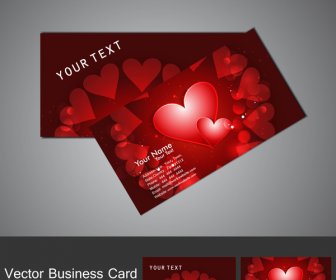 Fantastische Valentinstag Rote Bunte Herzen Visitenkarte Serie