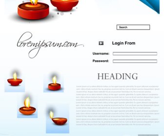 Fantastic Website Beautiful Stylish Happy Diwali Template Blue Colorful Festival Vector Illustration