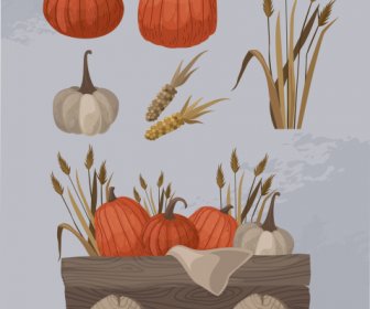 Iconos De Productos Agrícolas Agrícolas Retro Dibujado A Mano Boceto