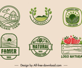 Farm Product Logotype Retro Flat Decor