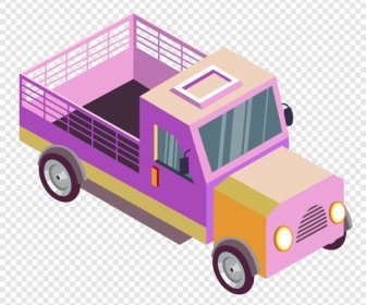 Esboço Colorido Do ícone 3D Do Caminhão Da Exploração Agrícola