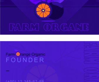 Farrning Visitenkarte Vorlage Dunkel Orange Obst Skizze