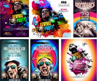 Fashion Club Disco Party Flyer Template Vector