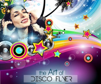 Thời Trang Câu Lạc Bộ Disco Party Flyer Template Vector