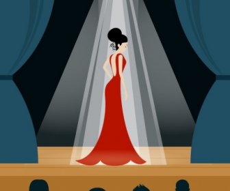 Fashion Dress Template Performance Stage Background