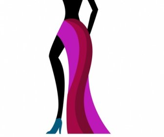 Mode-Logo-Design Mit Modell Im Stil Der Silhouette