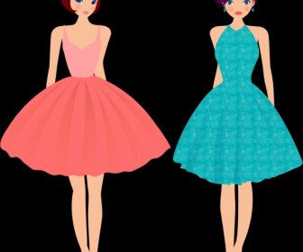 Fashion Model Icons Modern Dress Style