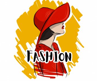 Fashion Poster Template Handdrawn Desain Kartun