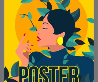 Moda Poster Kadın Skeç Karikatür Tasarımı Bırakır