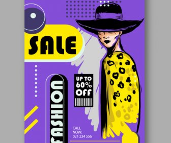 Fashion Sale Poster Handdrawn Retro Decor