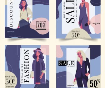 Fashion Sale Poster Templates Elegant Women Decor