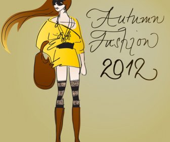 Fashion Shopping Girls Vector Background
