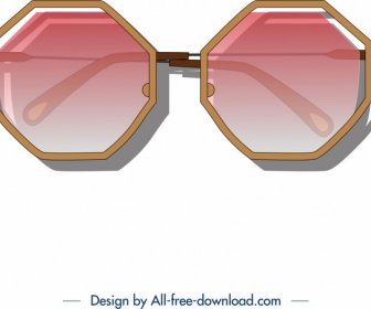 Mode Sunglasses Ikon Desain Berwarna Modern
