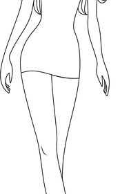 Fashion Woman Outline Vector