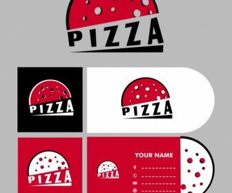 Fast Food Business Card Pizza Icon Isolation