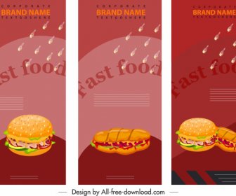 Fast Food Menu Cover Modern Colorful Dynamic Decor