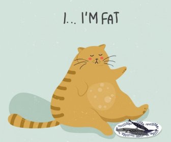 FAT Cat рисунок цветного картона дизайн