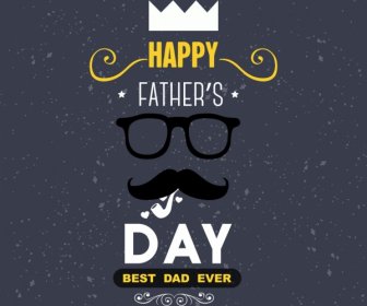Vater Tag Papa Gesichts Symbol Klassische Plakatgestaltung