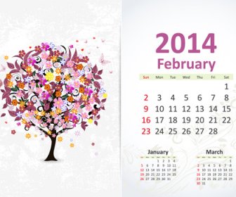 February14 Calendar Vector