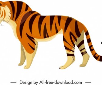 Felidae Criatura ícone Desenho Animado Tigre Esboço