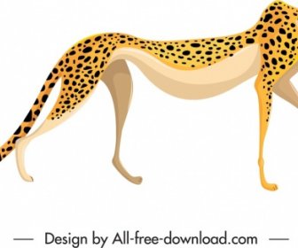 Felidae Spezies Ikone Gefleckter Leopard Skizze