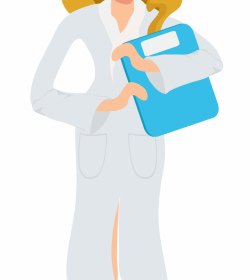 Female Doctor Icon Cartoon Character Sketch