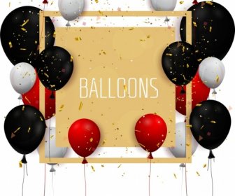 Template Spanduk Festival Balon Warna-warni Confetti Desain Modern