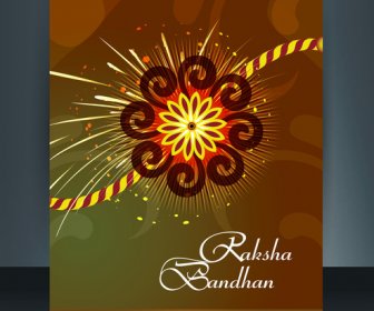 Festival Raksha India Vorlage Broschüre Farbenfrohes Design