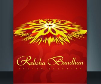 Фестиваль Ракша Bandhan шаблон красочные брошюры дизайн