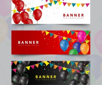 Festive Banner Sets Multicolored Ballon Ribbon Decoration