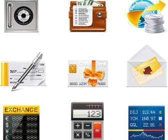 Financial Elements Icons Vector