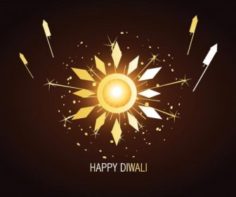 Fire Cracker With Ashoka Symbol Happy Diwali Background