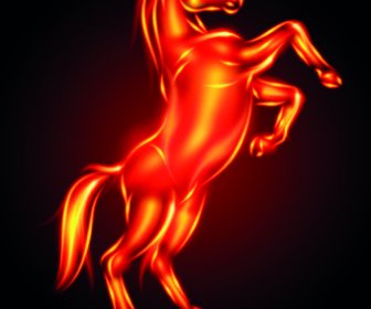 Vector De Diseño De Horse14 De Fuego