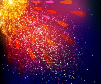 Fireworks Background Template Colorful Sparkling Decoration