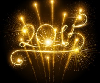 Desain Teks Fireworks15 Tahun Baru