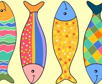 Fish Background Colorful Vertical Design