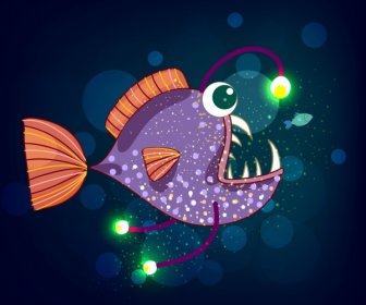 fish drawing scary design multicolored decor