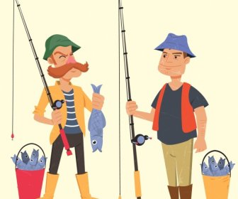 Fisher Icone Colorate Di Personaggi Dei Cartoni Animati