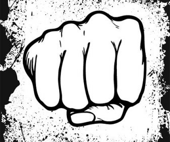 fist and ink border vector