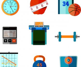 Fitness Icons Isolated In Relevant Things