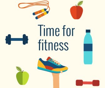 Fitness With Hands Flat Vector Template