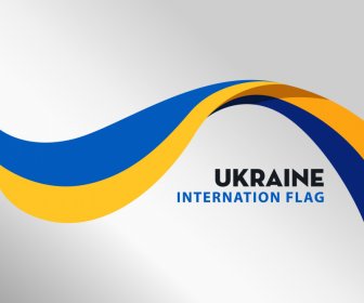 Flag Ukraine Internation Backdrop Modern Dynamic Curves Decor
