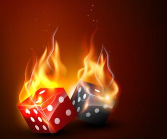 Flamme éléments Casino Cartes Vectorielles