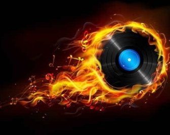 Flame With Cd Background Vector