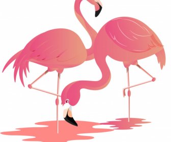 Flamingo Habitat Painting Bright Colored Design