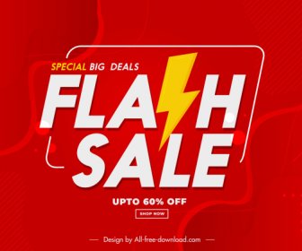 Spanduk Flash Sale Simbol Petir Merah Putih Modern