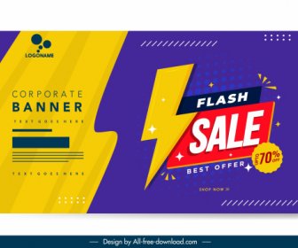 Flash Sale Banner Template Colorful Flat Decor