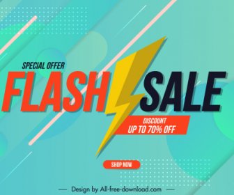 Flash Sale Poster Modern Bright Decor Thunderbolt Sketch