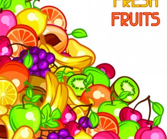 Flat Fruit Pattern Vector Background